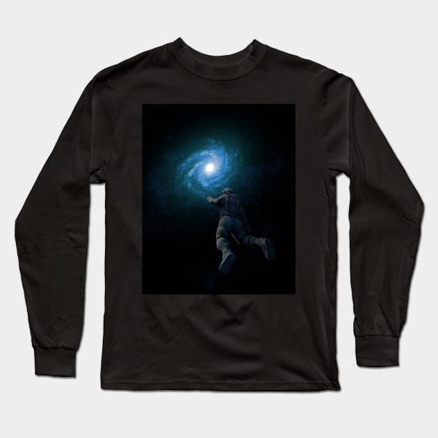 Reach for the galaxy! Long Sleeve T-Shirt by gruntcooker